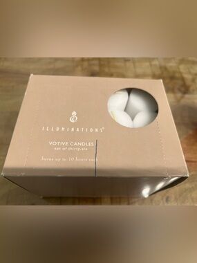 36 unopened Illuminations Votive Candles - White